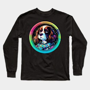 Cavalier King Charles Spaniel Cosmic Space Dogs Galaxy Astronaut Long Sleeve T-Shirt